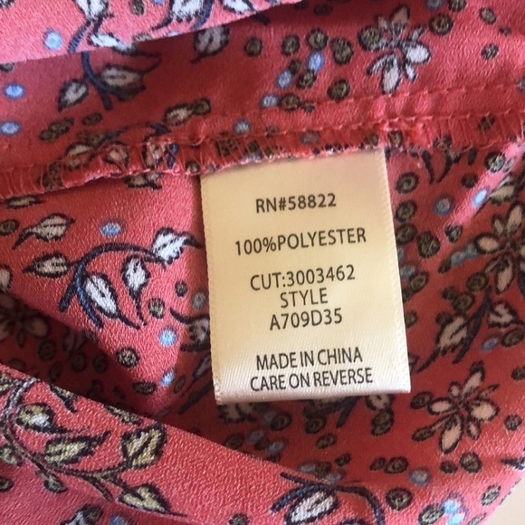 NWT Max Studio peach pink flowy blouse floral S - Picture 8 of 11
